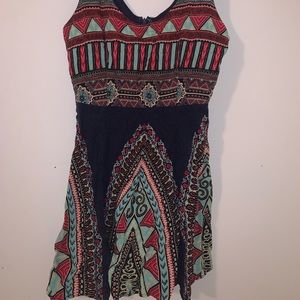Patterned women’s mini dress
